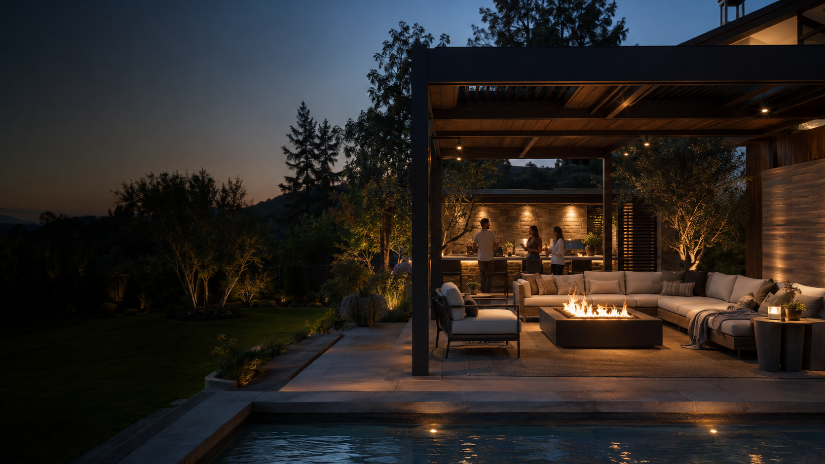 Resort-style outdoor living space