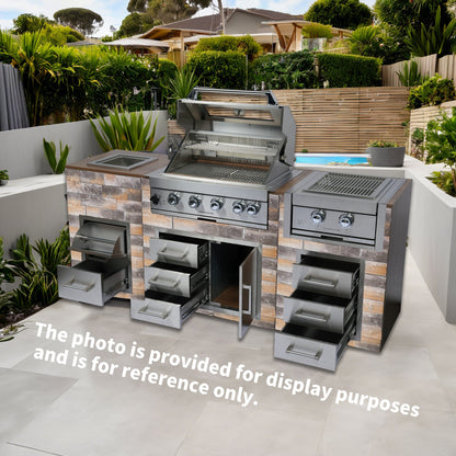 Built-in Outdoor Kitchen 32" LPG Gas Grill with Ice Box