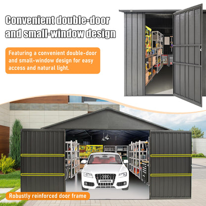 12x25FT Outdoor Metal Garage Shed, Extra Large Metal Carport