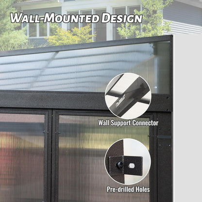 10x14FT All Season Sunroom with Detachable Windows and Sliding Doors