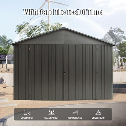 12x25FT Outdoor Metal Garage Shed, Extra Large Metal Carport
