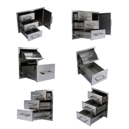 Built-in Outdoor Kitchen 32" LPG Gas Grill with Ice Box