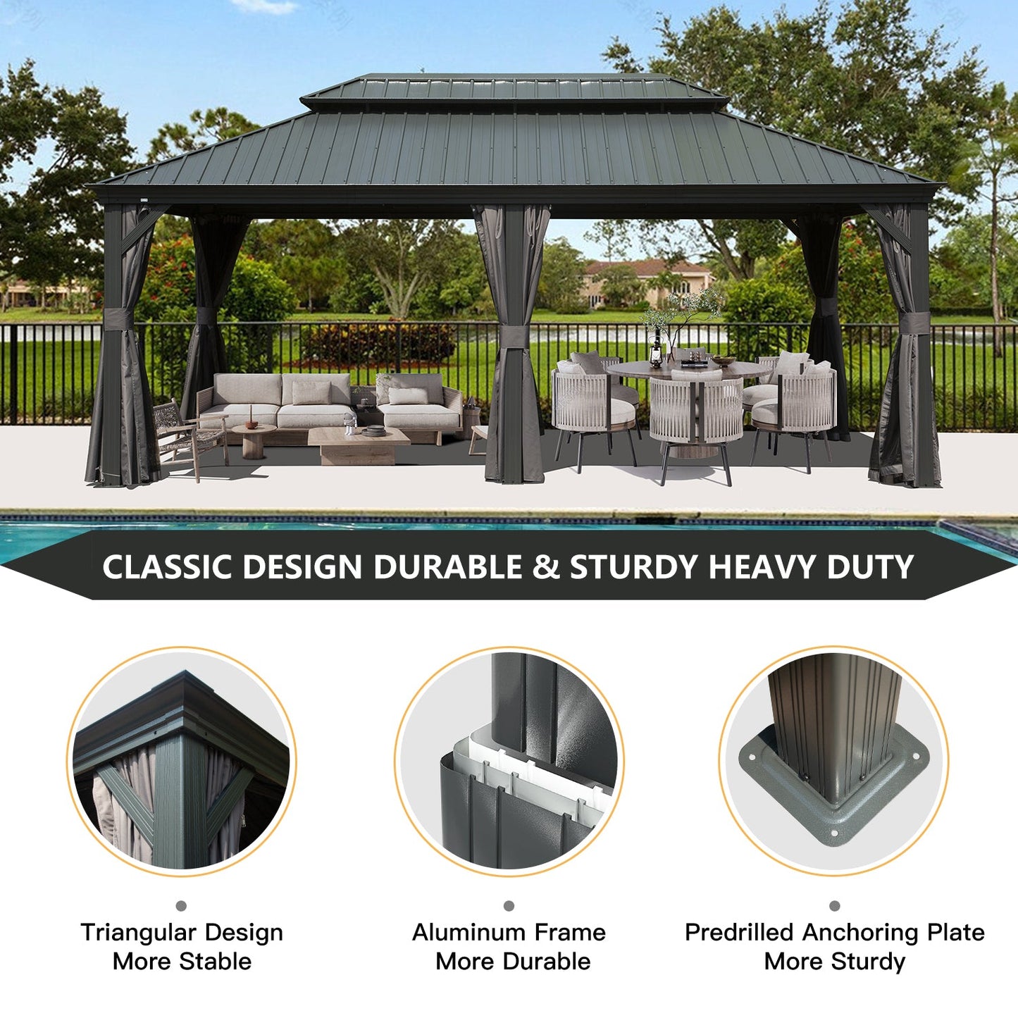 12' X 20' Hardtop Gazebo
