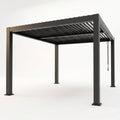 Louvered Pergola Designed for Year-Round Outdoor Living, Adjustable Aluminum Louvers, Integrated Drainage, 139in Frame