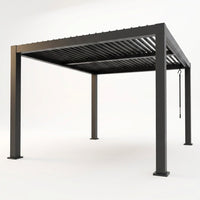 Louvered Pergola, Outdoor Pergola with Adjustable Louvered Roof, Reinforced Aluminum Frame, Integrated Drainage System, Hardtop Gazebo for Patio — Studio Shot