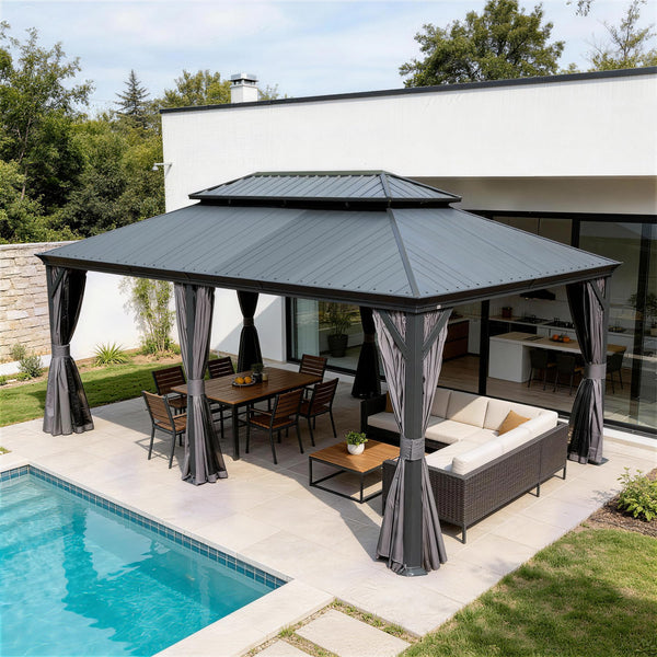 14 x 22 ft. Hardtop Gazebo with Resin Roof