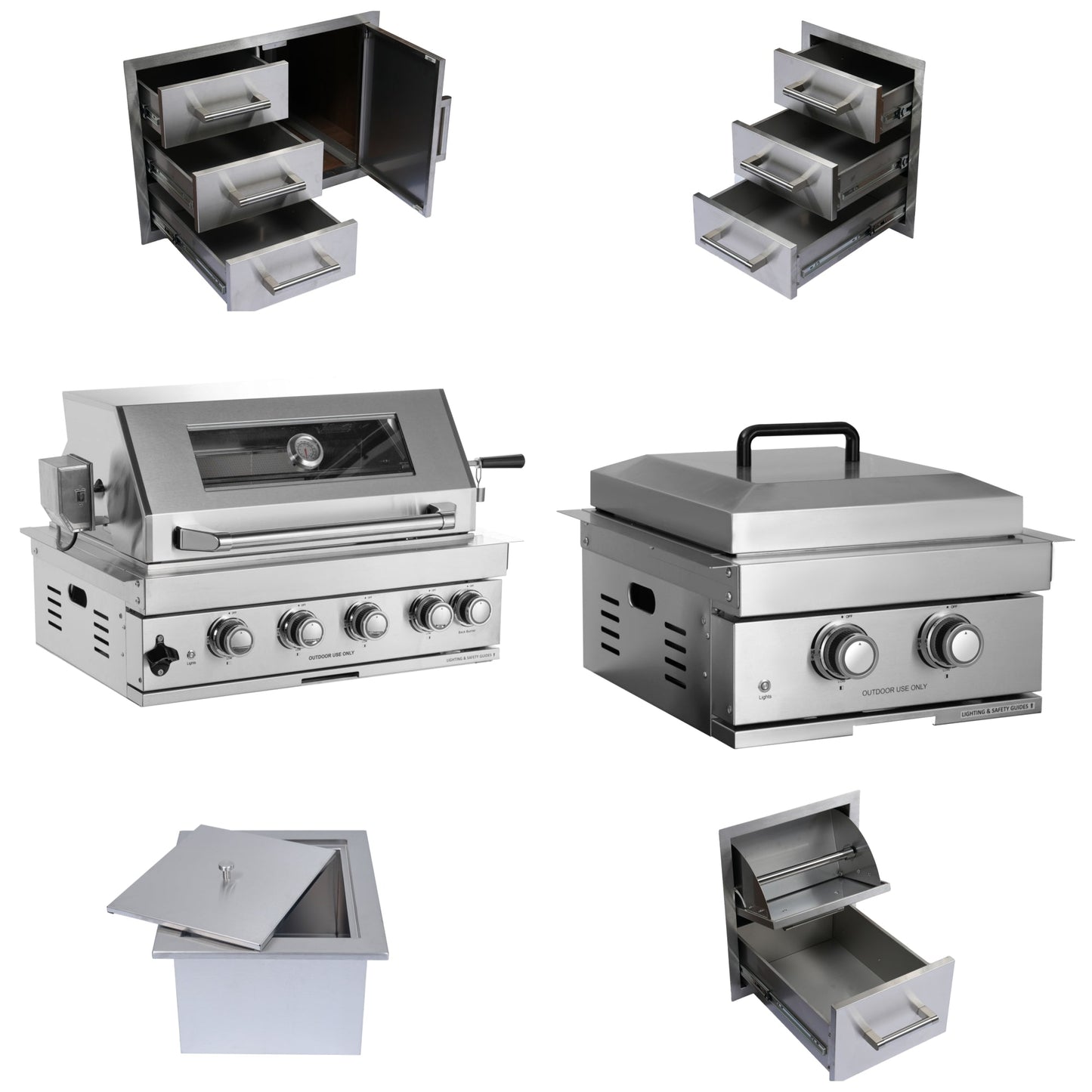 Built-in Outdoor Kitchen 32" LPG Gas Grill with Ice Box