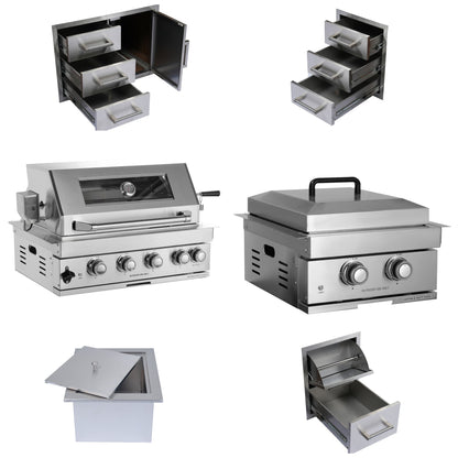 Built-in Outdoor Kitchen 32" LPG Gas Grill with Ice Box