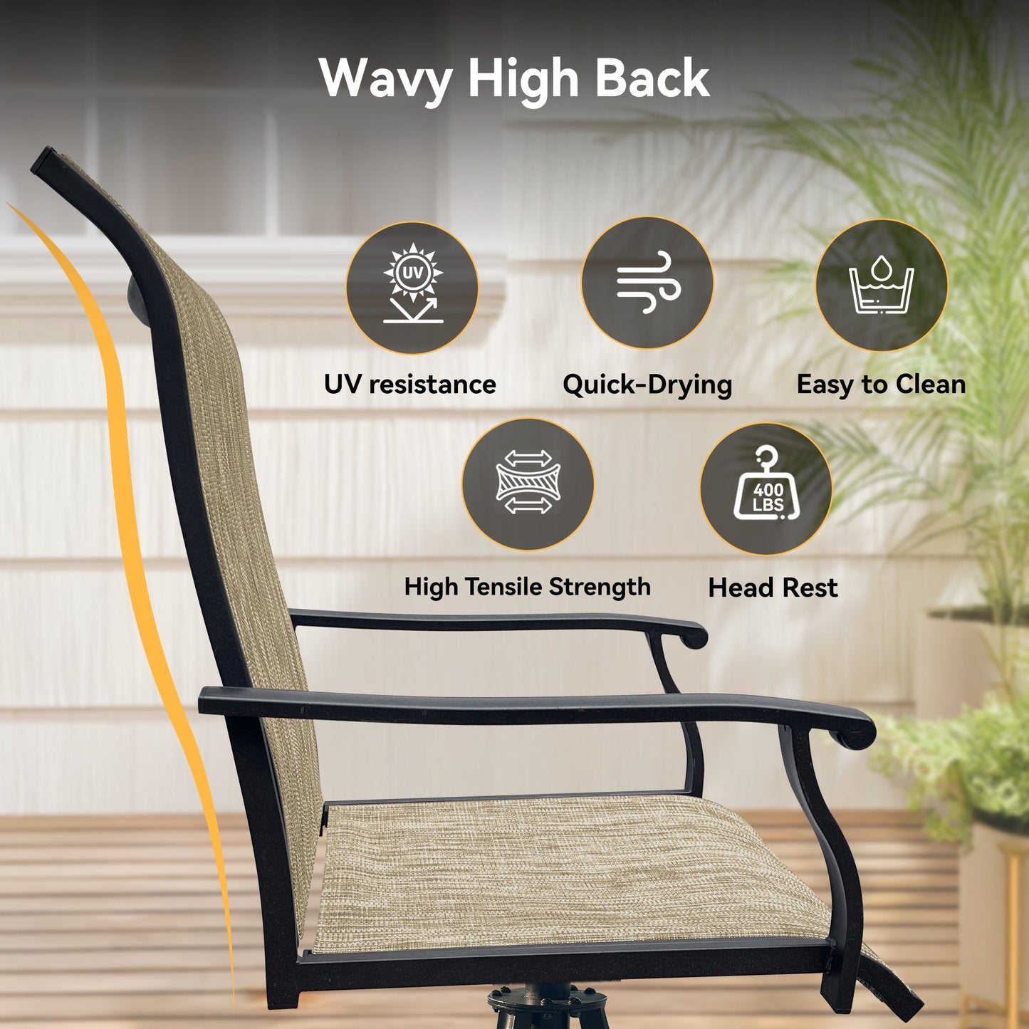 Outdoor Patio Furniture Set with 360° Swivel Chairs